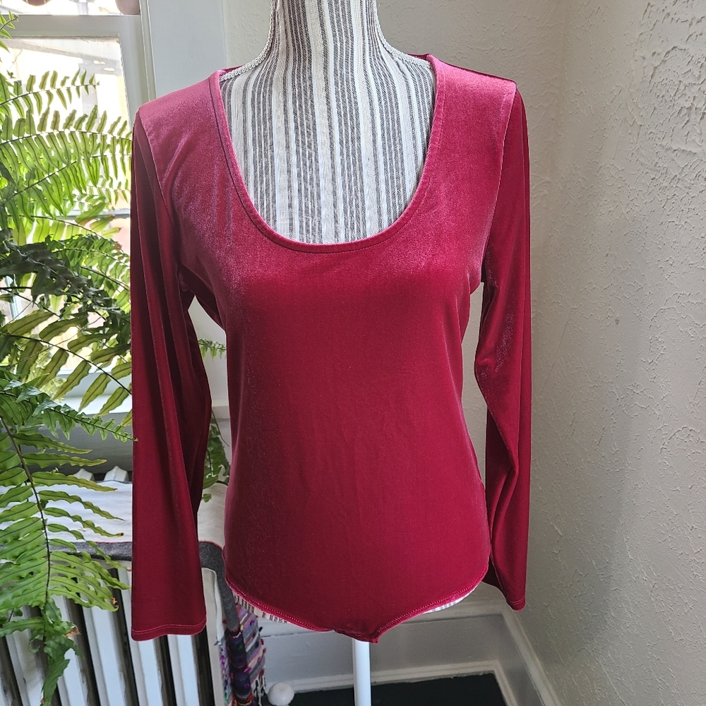 J. Crew Mercantile Velvet Long Sleeve Bodysuit